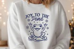 Joy to the Pond SVG PNG | Funny Frog Christmas Xmas Cut File Product Image 3