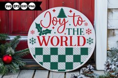 Joy to the world - Christmas Round Sign SVG Product Image 1