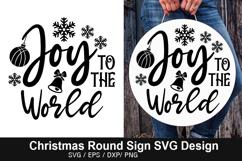 Joy to the worlds SVG - Christmas Round Sign Product Image 1