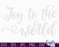 Joy To The World Fun Script Christmas Farmhouse Sign Svg Product Image 2