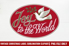 Vintage Christmas Label Sublimation PNG Product Image 1