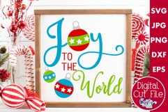 Joy To The World Christmas Farmhouse Sign Svg Product Image 1