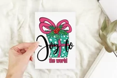 Joy to the World Christmas Sublimation | Christmas Gift Box Product Image 2