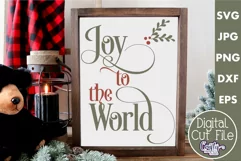 Joy To The World Christian Christmas Farmhouse Sign Svg Product Image 1