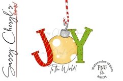 Joy to the World Christmas Ornament Sublimation, Colored Illustration