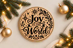 Joy to the World Christmas Ornament Laser Cut SVG Product Image 1