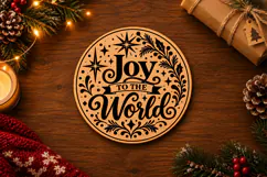 Joy to the World Christmas Ornament Laser Cut SVG Product Image 2
