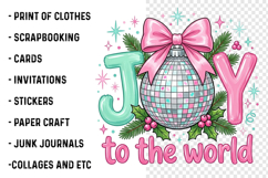 Retro Joy to the world Christmas Png Product Image 3