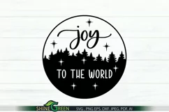 Joy to the world svg round sign by shine green art