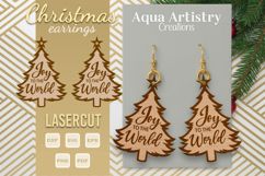 Joy to the World Christmas Tree Earrings Lasercut SVG Product Image 1