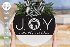 Joy To The World SVG Christmas Door Hanger svg Nativity Sign Product Image 1