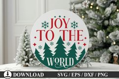 Joy to the world - Christmas Round Sign Design Product Image 1