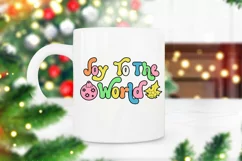 Joy To The World Groovy Christmas Sublimation I Retro Christmas PNG