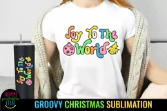 Joy To The World Groovy Christmas Sublimation I Retro Christmas PNG