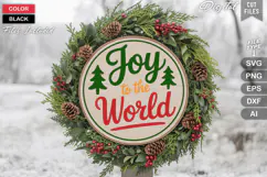 Joy To The World SVG | Christmas Round Sign SVG | Xmas SVG Product Image 1