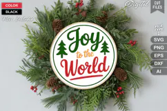 Joy To The World SVG | Christmas Round Sign SVG | Xmas SVG Product Image 2
