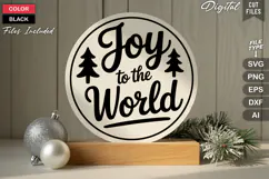 Joy To The World SVG | Christmas Round Sign SVG | Xmas SVG Product Image 3