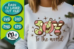 Joy to the World - Retro Christmas Ornament Cricut Cut File