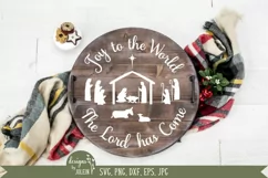 Round Nativity Sign SVG - Christmas Front Door Product Image 5