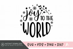 Joy To The World SVG , Christmas Quote SVG , Festive SVG Product Image 1