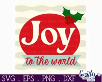 Retro Christmas Svg Sign, Joy To The World Holiday Cut File Product Image 2