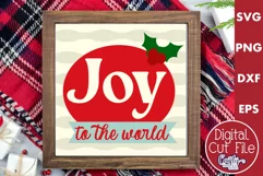Retro Christmas Svg Sign, Joy To The World Holiday Cut File Product Image 1