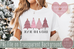 Christian Christmas PNG | Pink Christmas Tree Sublimation Product Image 1