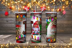20 oz Skinny Christmas Tumbler Sublimation - Gnomes Tumbler Product Image 1