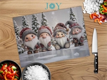 Christmas Gnomes Glass Cutting Board Sublimation PNG Product Image 2