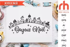 joyeux noël svg, french christmas svg, snowy street svg, christmas village svg, xmas scene svg,  winter landscape dxf, christmas wall svg, window cling svg, hanging ornament svg, christmas design svg, winter view svg, christmas town cut file