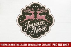 Vintage Christmas Label Sublimation PNG Product Image 1