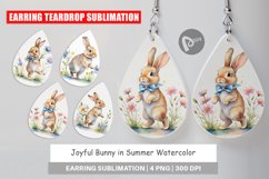 Earring Teardrop Bunny in Summer Watercolor Product Image 1