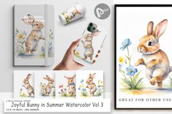Digital Paper Bunny in Summer Watercolor Product Image 1