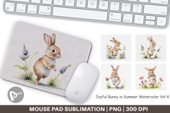 Mouse Pad Bunny in Summer Watercolor Product Image 1