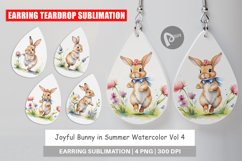Earring Teardrop Bunny in Summer Watercolor Product Image 1