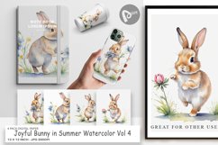 Digital Paper Bunny in Summer Watercolor Product Image 1