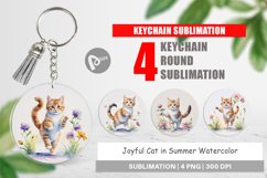Keychain Cat in Summer Watercolor Product Image 1