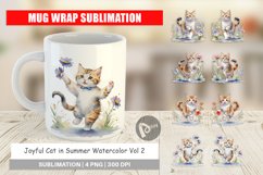 Mug Wrap Design Cat in Summer Watercolor Product Image 1