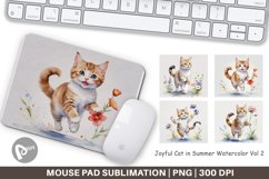 Mouse Pad Cat in Summer Watercolor Product Image 1