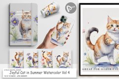 Digital Paper Cat in Summer Watercolor Product Image 1