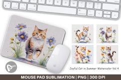Mouse Pad Cat in Summer Watercolor Product Image 1