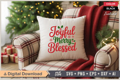 Joyful Merry Blessed SVG | Christmas SVG | Holiday SVG Product Image 4