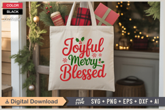 Joyful Merry Blessed SVG | Christmas SVG | Holiday SVG Product Image 5