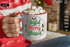 Joyful Merry Blessed SVG | Christmas Round Sign SVG | Xmas Product Image 5