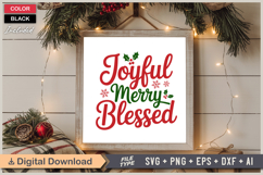 Joyful Merry Blessed SVG | Christmas SVG | Holiday SVG Product Image 6