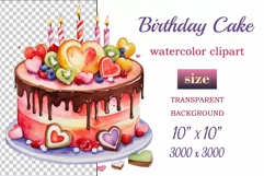 Find the perfect watercolor clipart of a birthday cake with Joyful Pie! Our colorful cake illustrations are ideal for creating festive invitations and decorations. Explore now. 