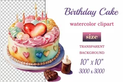 Find the perfect watercolor clipart of a birthday cake with Joyful Pie! Our colorful cake illustrations are ideal for creating festive invitations and decorations. Explore now. 