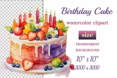 Find the perfect watercolor clipart of a birthday cake with Joyful Pie! Our colorful cake illustrations are ideal for creating festive invitations and decorations. Explore now. 