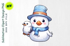 Playful Snowman Throwing Snowball Clipart Product Image 1