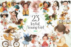 Joyful Young Girl Sublimation Clipart Product Image 1